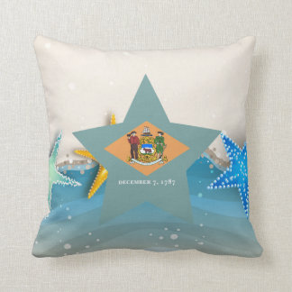 Kall Delaware flagga på stranden Kudde