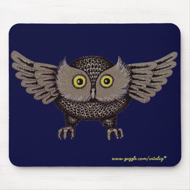 Kall design för ugglagrafikmousepad musmatta (Framsidan)