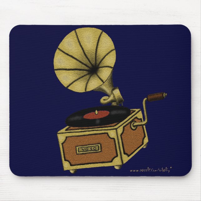 Kall design för vintagegrammofonmousepad musmatta (Framsidan)