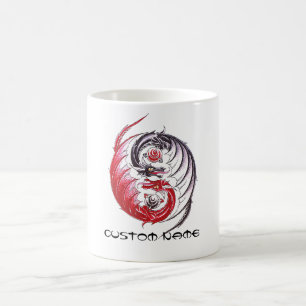 Kall drakeYin Yang tatuering Kaffemugg