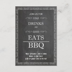 Kall Drinks Bra Eats Chalkboard Arbetsdag Inbjudningar