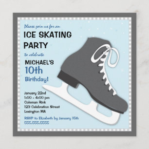 Kall Dudesskridskoåkningfödelsedagsfest inbjudan