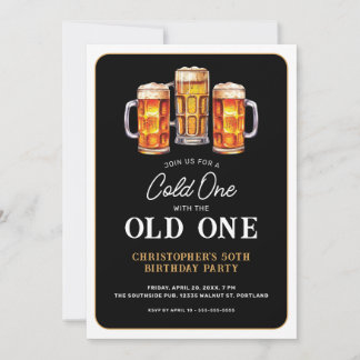 Kall En Med Den Gamla Ölen 50-årsdag Inbjudningar