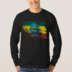 Kall etiopisk flaggadesign tee shirt