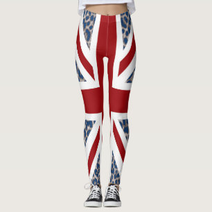 Kall facklig flagga för jackblåttLeopard Leggings
