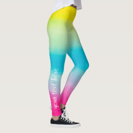 Kall färgrik Ombre vattenfärg din beställnings- Leggings