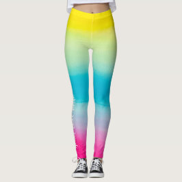 Kall färgrik Ombre vattenfärg din beställnings- Leggings