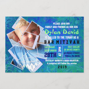 KALL för Mitzvah för FOTOCOLLAGEpub inbjudan