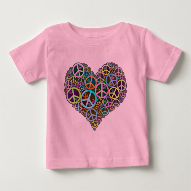 Kall fredkärlekhjärta tee shirt (Framsida)