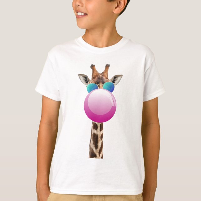 Kall giraff och Bubblegum T Shirt (Framsida)