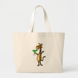 Kall giraff som dricker margaritatecknaden jumbo tygkasse