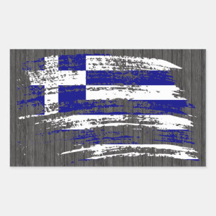 Kall grekisk flaggadesign rektangulärt klistermärke