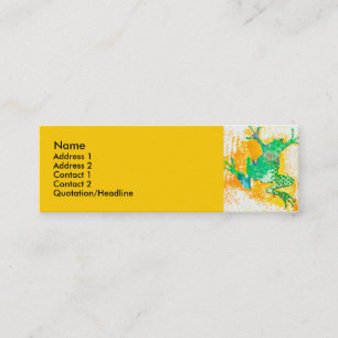 Kall grön grodadjurvattenfärg mini visitkort