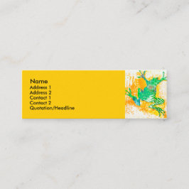 Kall grön grodadjurvattenfärg mini visitkort