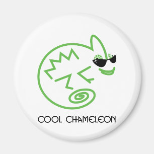 Kall grön kameleont magnet