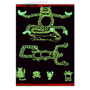Kall grön Mayan design Hälsningskort
