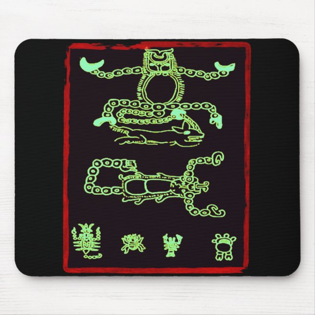 Kall grön Mayan design Musmatta (Framsidan)