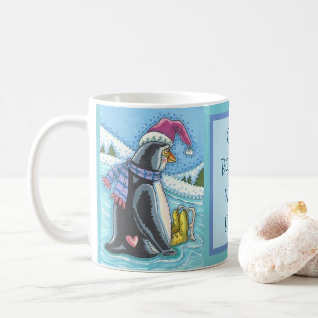 KALL GRUND WARM HEART, PENGUIN CHRISTMAS MUGG (Med munk)