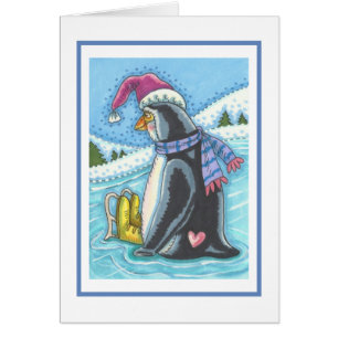 KALL GRUND WARM HEART PENGUIN GREETING CARD B OBS KORT