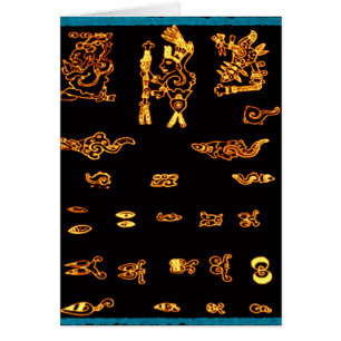 Kall guld- Mayan design Hälsningskort