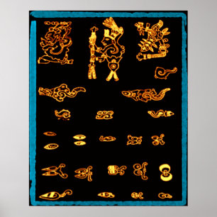 Kall guld- Mayan design Poster