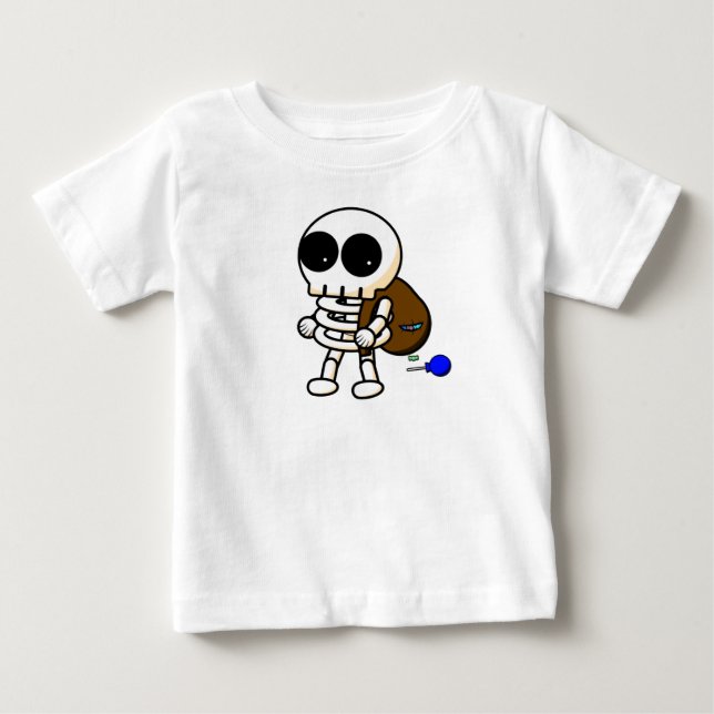Kall Halloween skelett- baby T-shirt (Framsida)