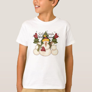 Kall Händer Warm Heart Snögubbe Barn Sweatshirt T-shirt