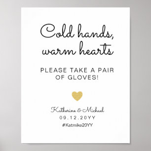 Kall Händer Warm Hearts Bröllop Handskar favoritsk Poster