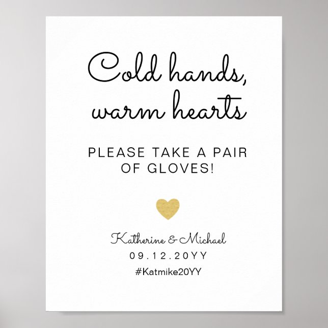 Kall Händer Warm Hearts Bröllop Handskar favoritsk Poster (Framsidan)
