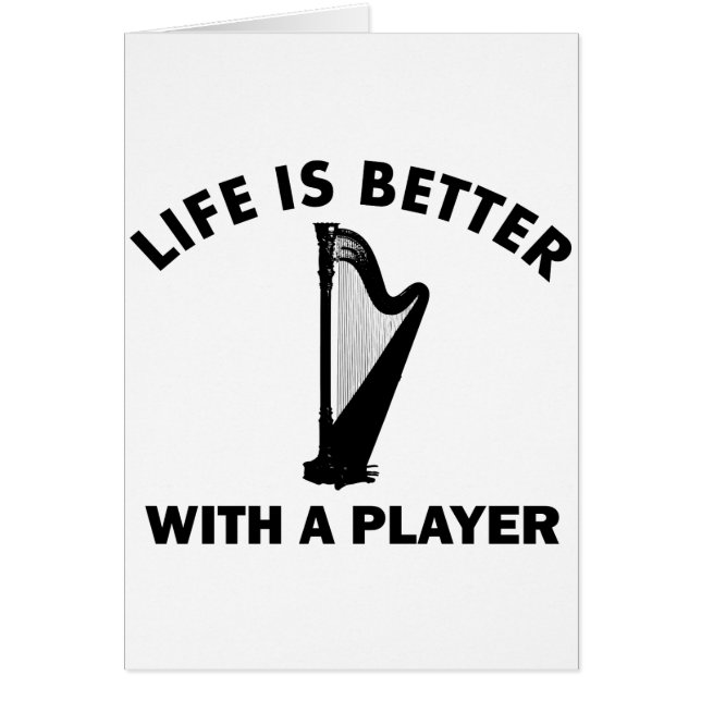 Kall harpadesign hälsningskort (Framsidan)