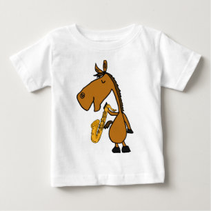 Kall häst DY och saxofonskjorta T Shirt