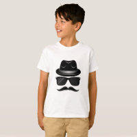 Kall Hipster med mustasch, hatten och solglasögon