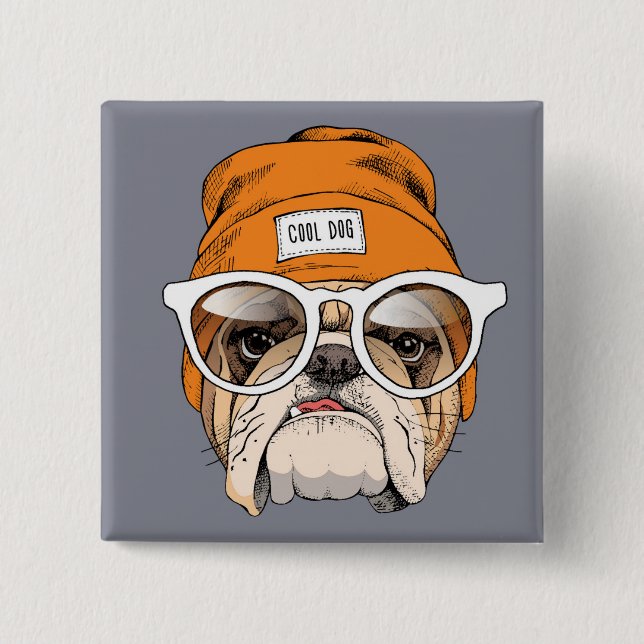 Kall Hipsterbulldogg Knapp (Framsida)