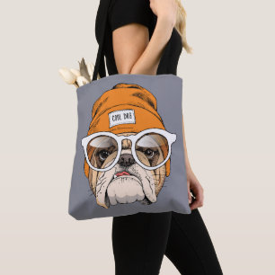 Kall Hipsterbulldogg Tygkasse
