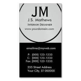 Kall inre märkes- företags svart Monogram Visitkortmagnet