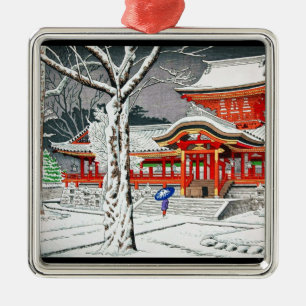 Kall insnöad iwashimizuhachimanrelikskrin kyoto julgransprydnad metall
