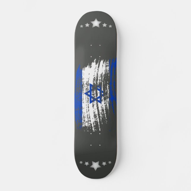 Kall israelisk flaggadesign old school skateboard bräda 18 cm (Framsida)