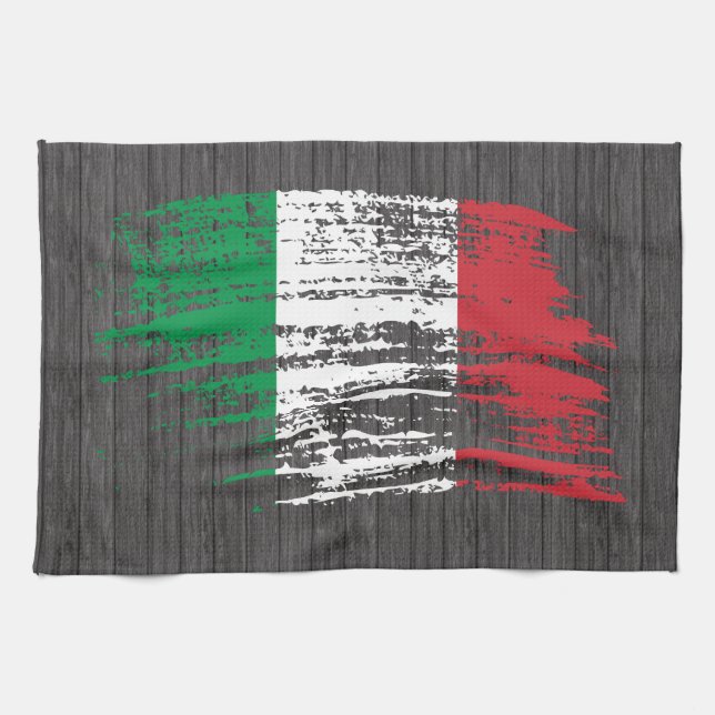 Kall italiensk flaggadesign kökshandduk (Horisontell)