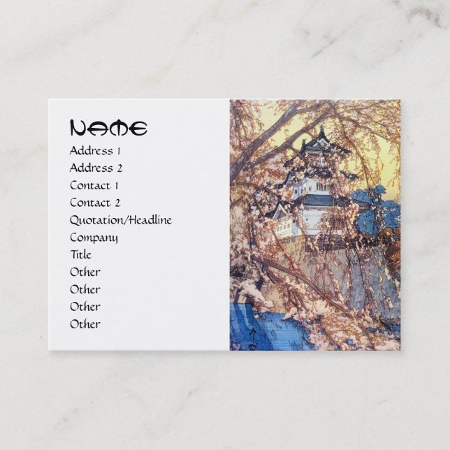 Kall japansk konst för Yoshida Hirosaki slotthanga Visitkort (Framsida)