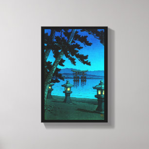 Kall japansk månbelyst kawase för hasui för canvastryck