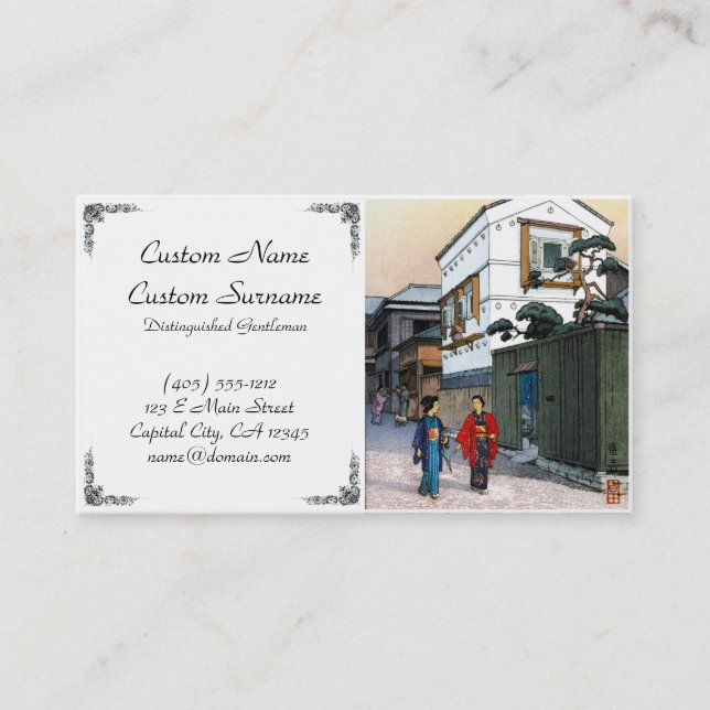 Kall japansk plats för Yoshida twillightgata Visitkort (Framsida)