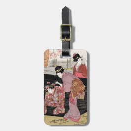 Kall japansk rulla för dam för ukiyo-etriogeisha bagagebricka