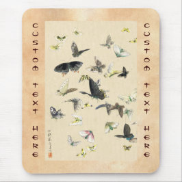 Kall japansk rulla för vintageukiyo-efjäril musmatta