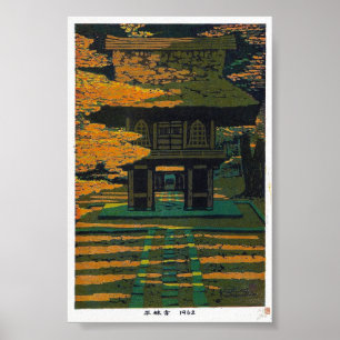 Kall japansk Shiro Kasamatsu skogSrine konst Poster