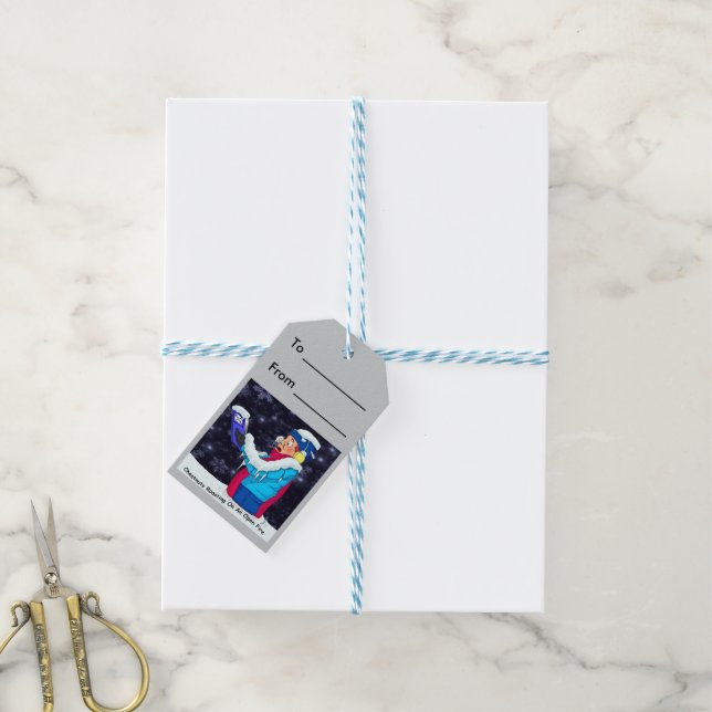 Kall jul Caroler Gift-Märkre Presentetikett (Med Snöre)