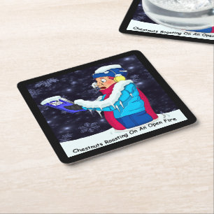 Kall jul Caroler Pulp Board Square Underlägg Papper Kvadrat