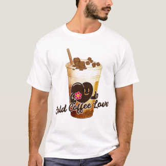 Kall kaffefantast katt Kawaii Anime Retro T Shirt