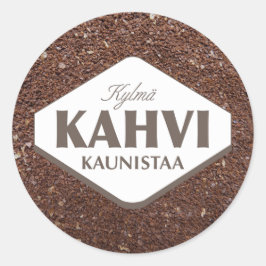Kall Kaffefärg Förskönar Sticker 4 Runt Klistermärke
