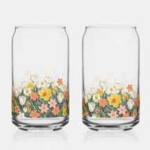 kall kaffeglasflaska med blommor