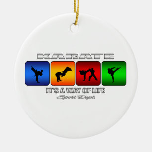 Kall Karate är det en livsföring Julgransprydnad Keramik